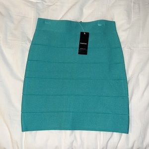 Turquoise Bebe Bandage skirt